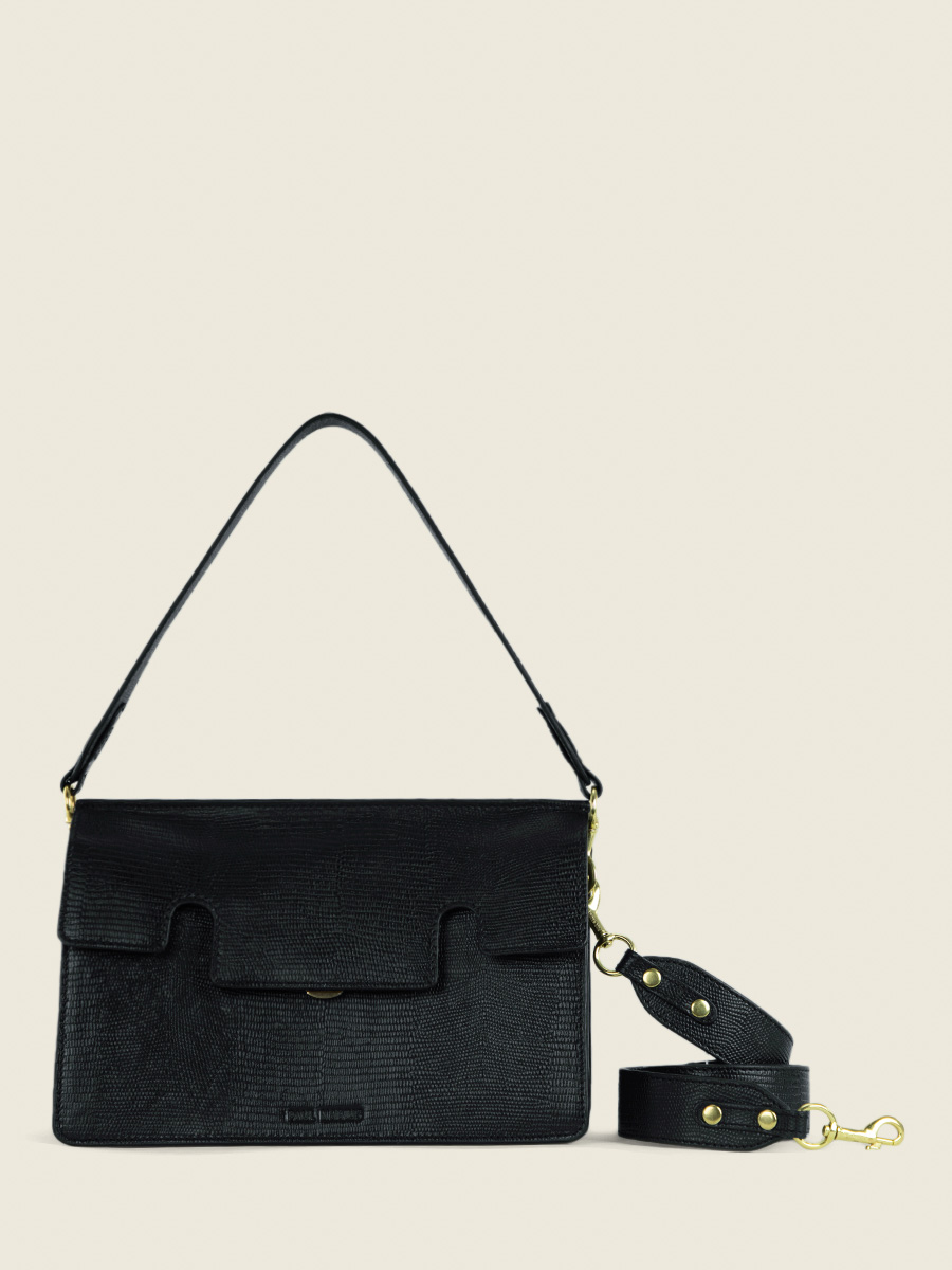 jet-black-leather-baguette-bag-gabrielle-1960-paul-marius-side-view-picture-w42-l-b