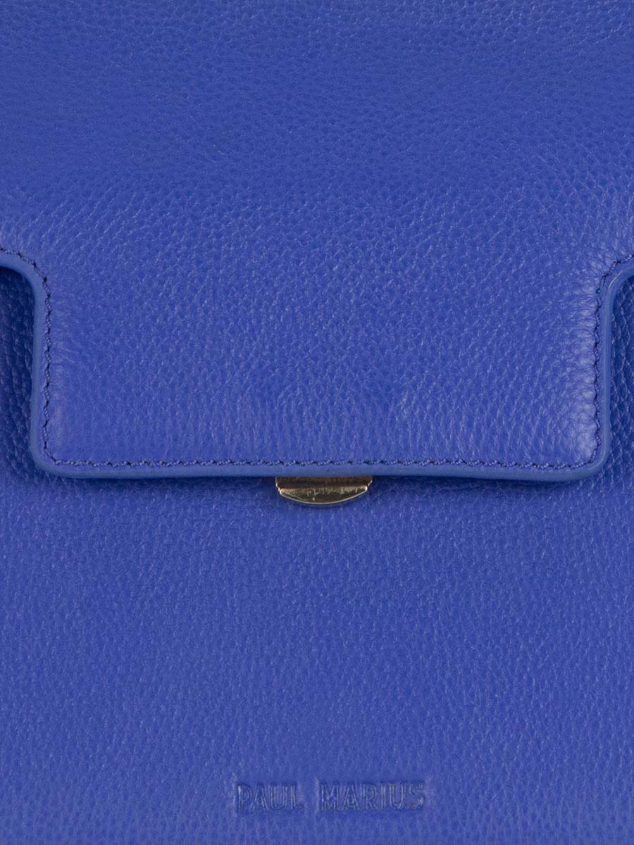 Blue Leather Baguette Bag for Women Gabrielle Azur Royal Blue PAUL MARIUS