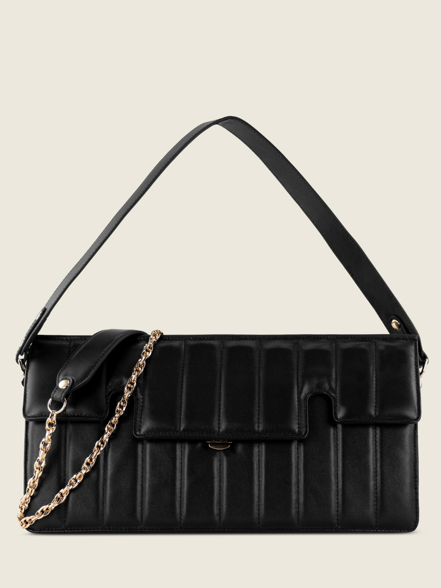 quilted-baguette-bag-gabrielle-ultra-long-sellerie-black-paul-marius-front-view-picture-w42l-mat-s-b