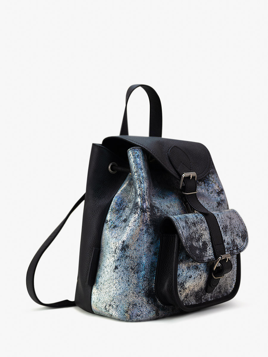 holographic-leather-bagpack-lebaroudeur-galaxy-paul-marius-side-view-picture-m40-gal