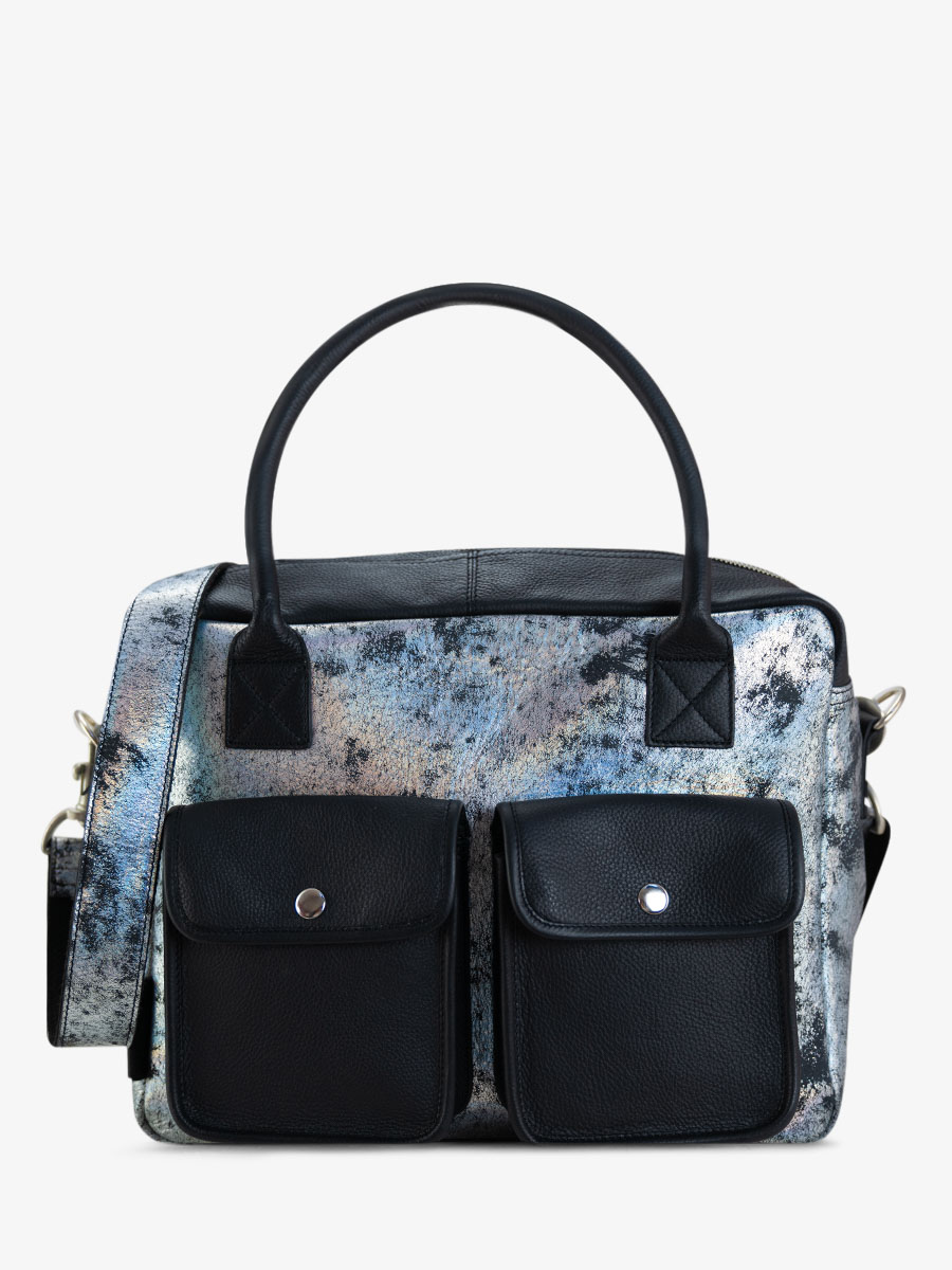 holographic-leather-handbag-ledandy-galaxy-paul-marius-front-view-picture-w04-gal