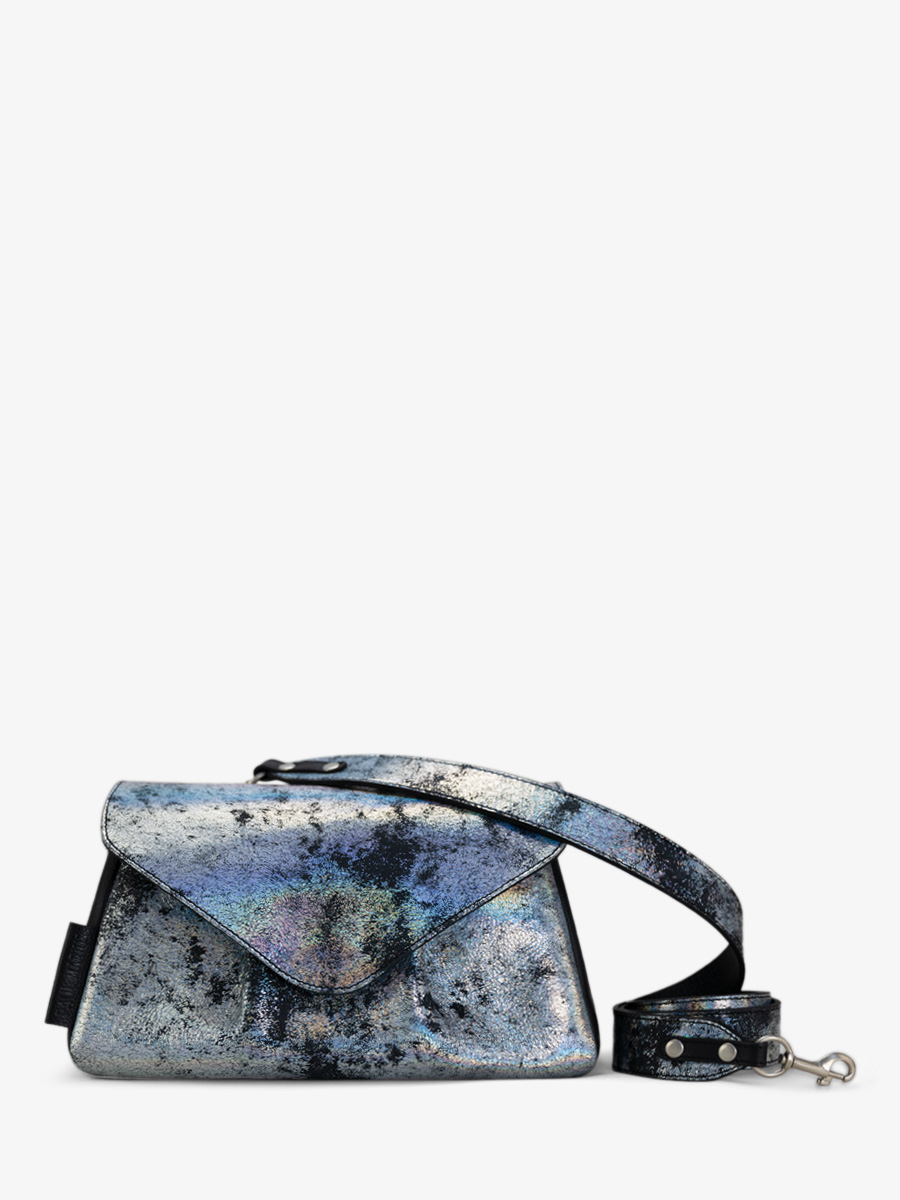 Holographic Leather Shoulder Bag for Women Suzon M Galaxie PAUL MARIUS