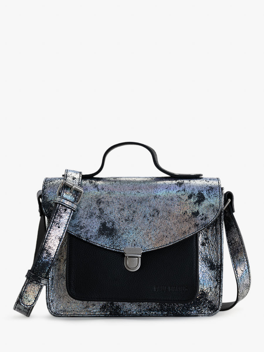 holographic-leather-handbag-mademoiselle-george-galaxy-paul-marius-front-view-picture-w05-gal