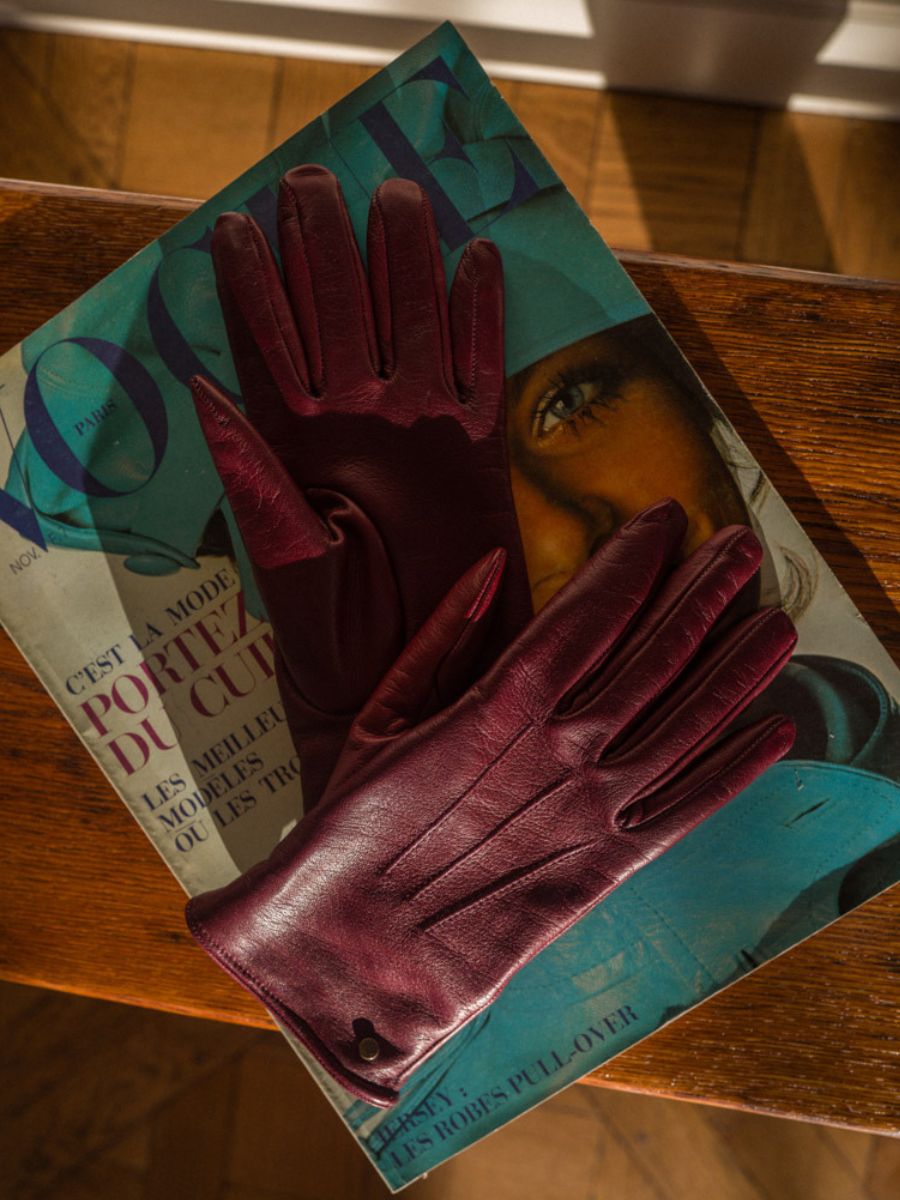 Mens burgundy sales leather gloves