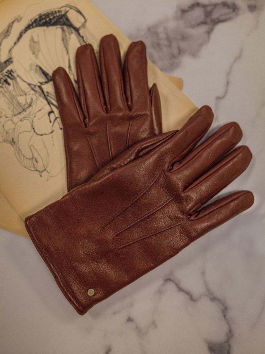 light-brown-leather-gloves-light-brown-paul-marius-front-view-picture