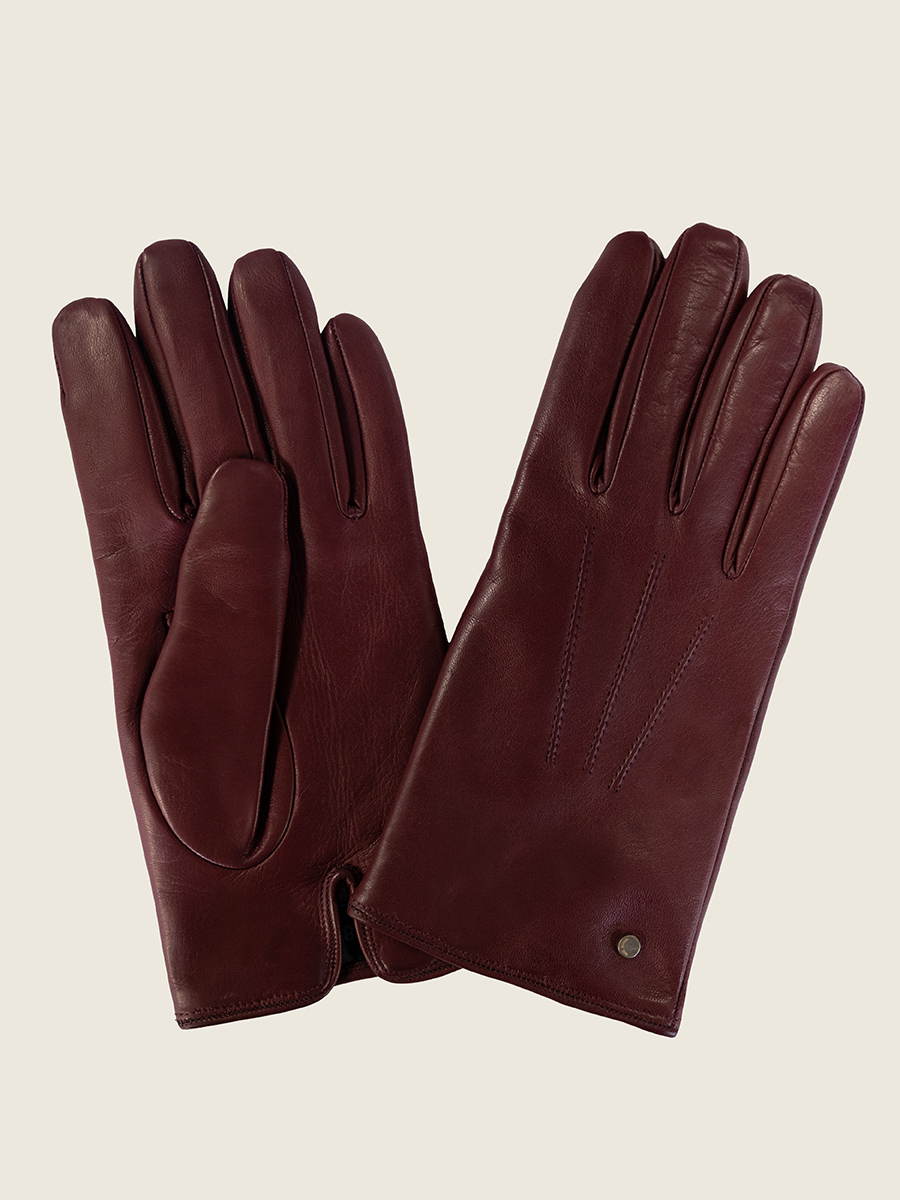 Burgundy Leather Gloves for Men Gloves Men Burgundy PAUL MARIUS