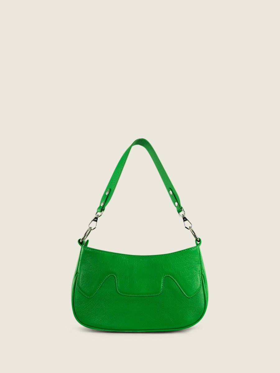 Green Leather Half Moon Bag for Women Garance Neon Green PAUL MARIUS