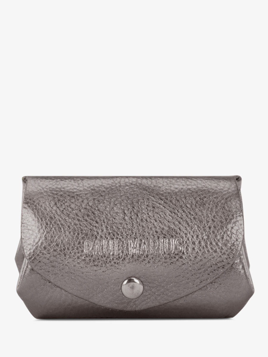 Silver Leather Purse LeGustave Steel PAUL MARIUS