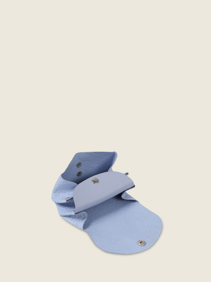 Small purple leather purse LeGustave - Lavender back view