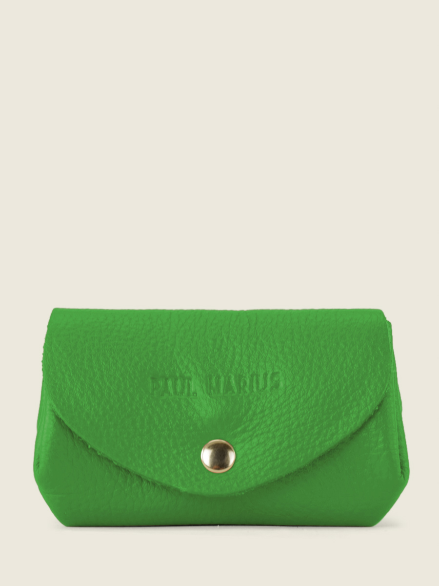 green-leather-purse-legustave-sorbet-kiwi-paul-marius-front-view-picture-clp-sb-gr
