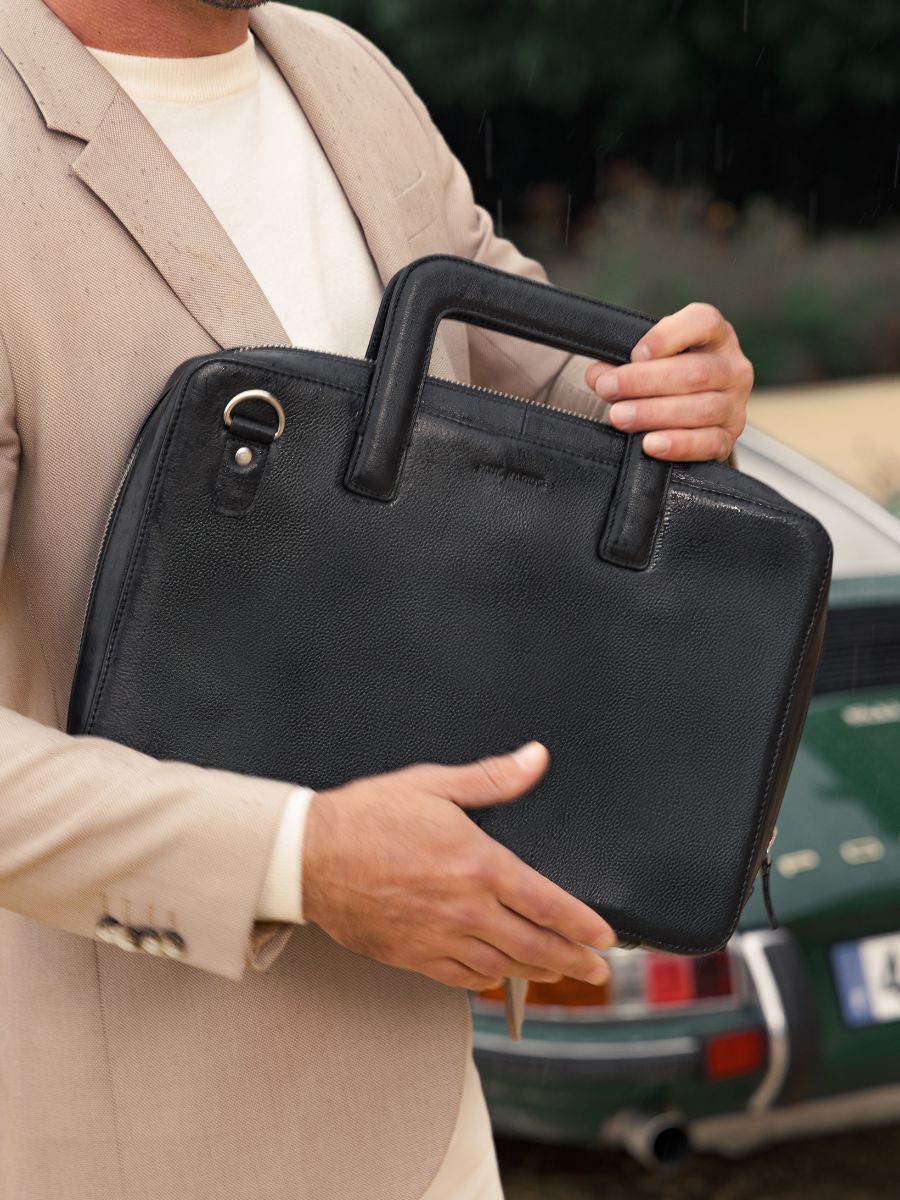 leather document holder black Henri Black PAUL MARIUS