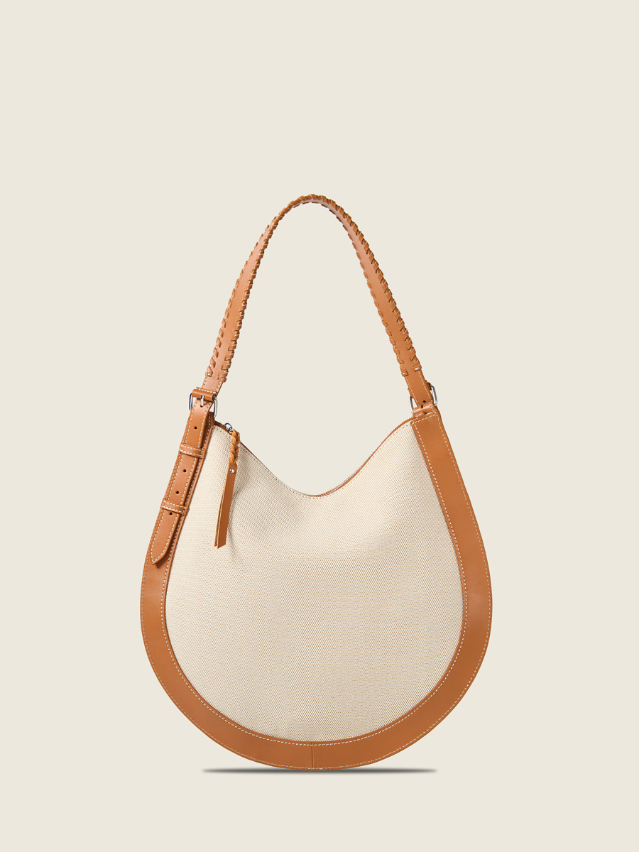 Beige canvas hobo bag LeHobo  Escapade - Beige Canvas back view