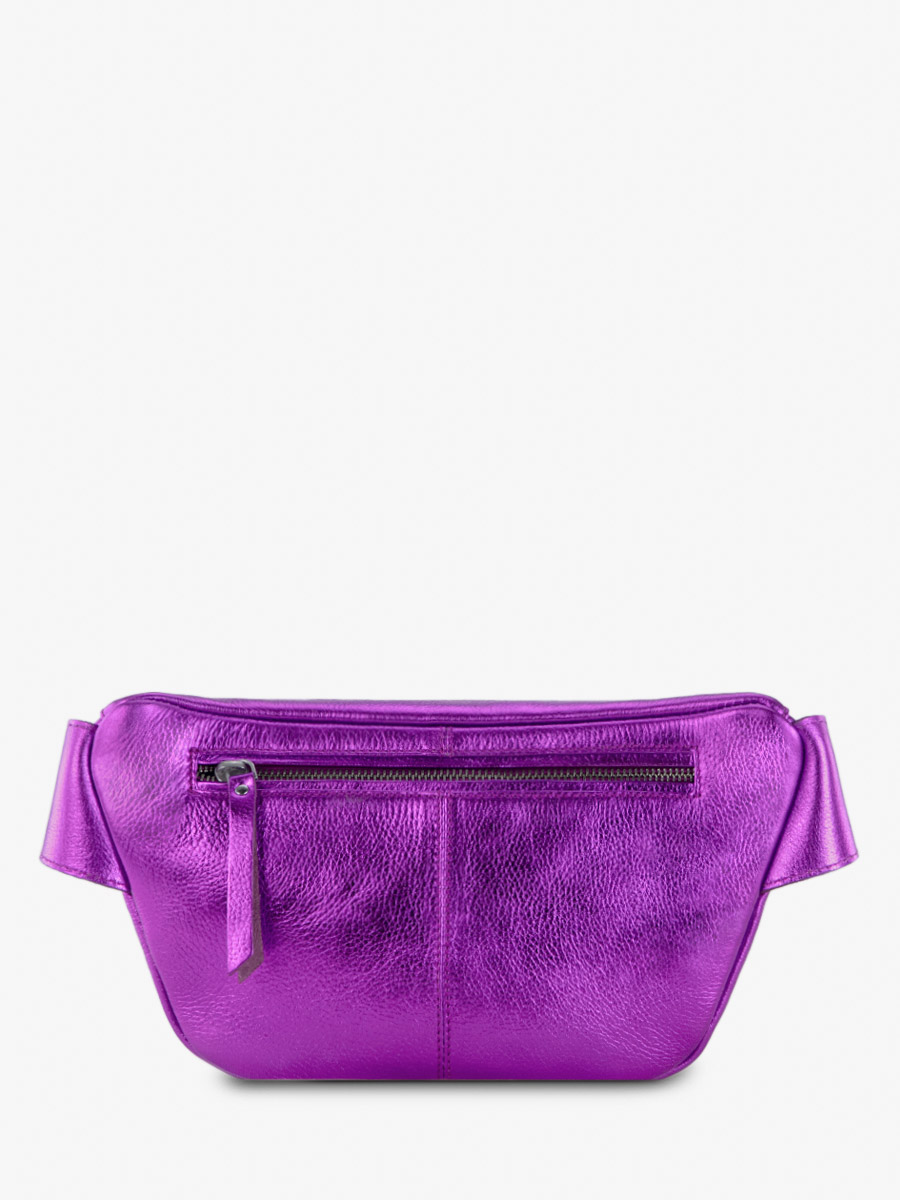 Purple leather fanny pack cheap