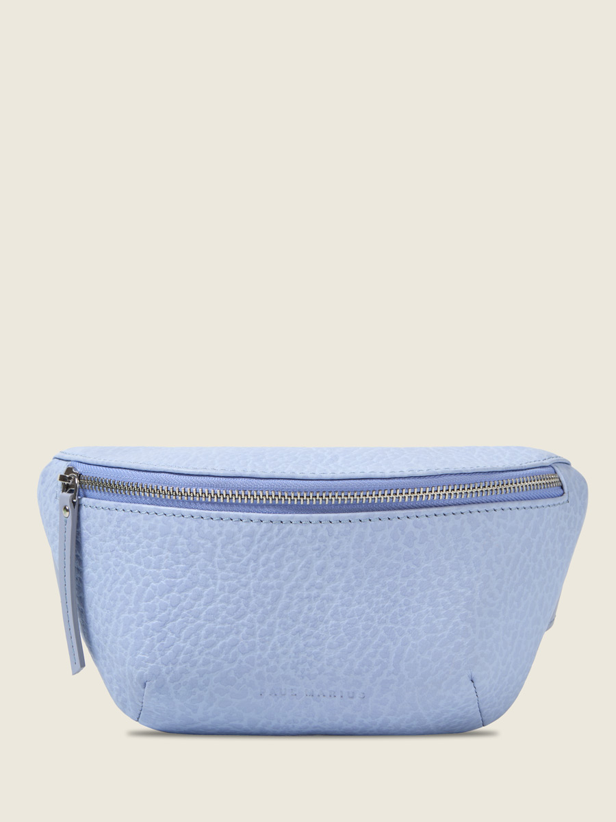 Purple leather fanny pack LaBanane S - Lavender front view