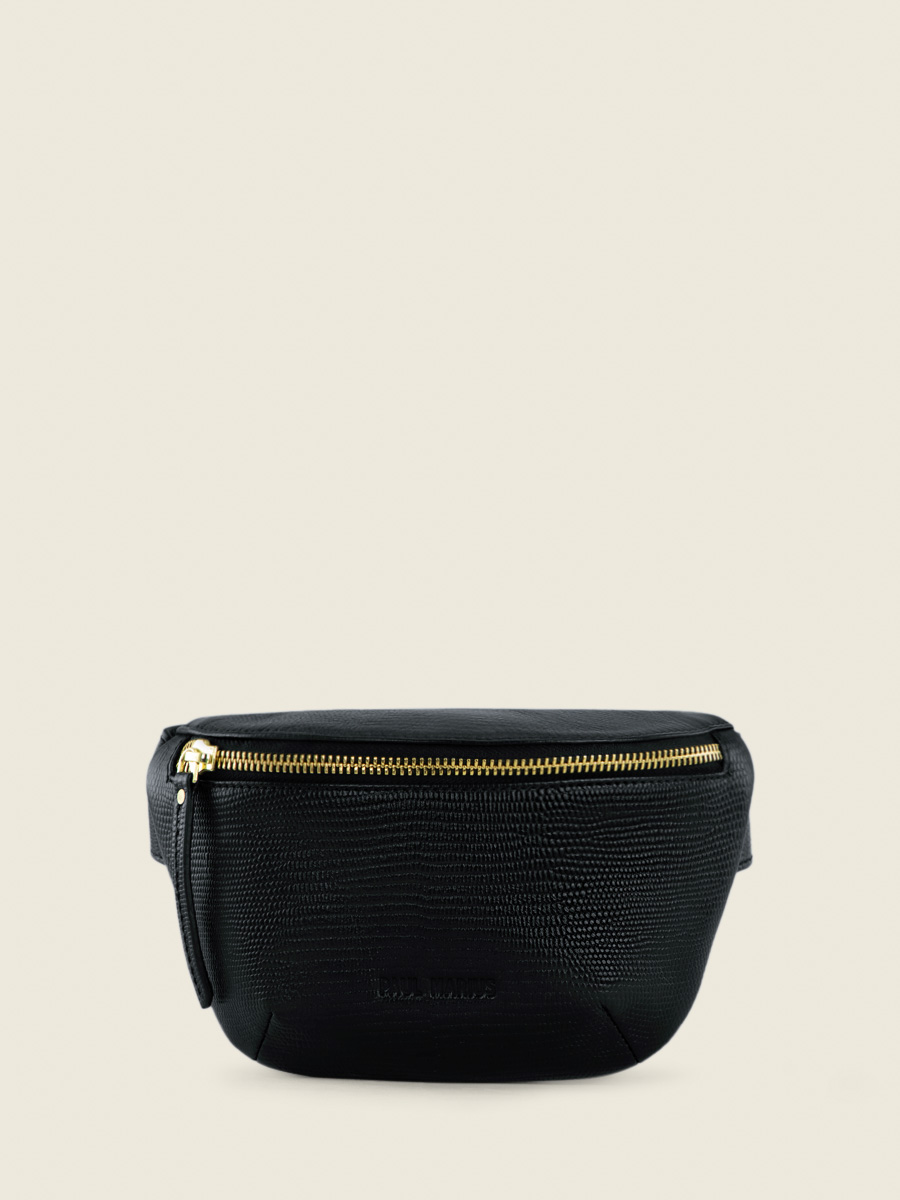 black-leather-fanny-pack-labanane-xs-1960-paul-marius-front-view-picture-m503xs-l-b