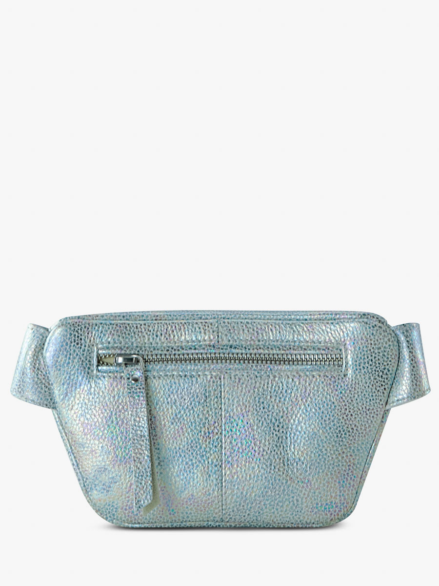 Mini White and Holographic Leather Fanny Pack LaBanane XS