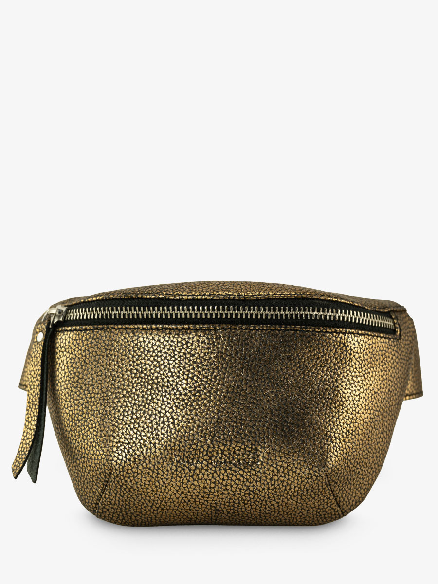 black-and-gold-leather-mini-fanny-pack-labanane-xs-granite-paul-marius-front-view-picture-m503xs-gra-g-b