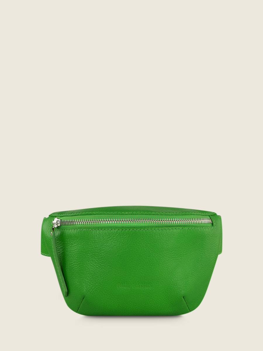green-leather-fanny-pack-labanane-xs-neon-paul-marius-front-view-picture-m503xs-ne-gr