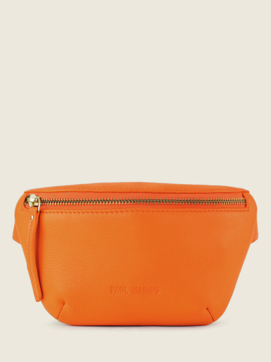 Orange Leather Mini Fanny Pack for Women LaBanane XS Sorbet Mango PAUL MARIUS