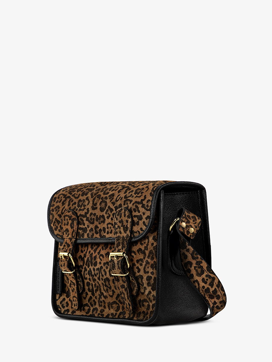 Leopard Black Leather Cross-body Bag - LaSacoche S Leopard