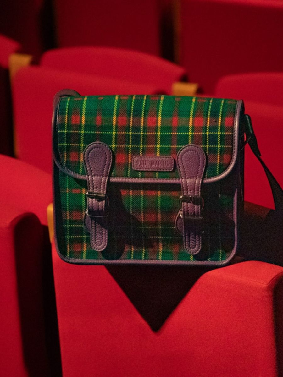 Purple Leather and Tartan Leather Cross body Bag LaSacoche S Versus PAUL MARIUS