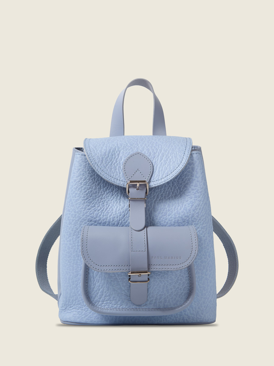 Purple leather backpack LeBaroudeur - Lavande front view