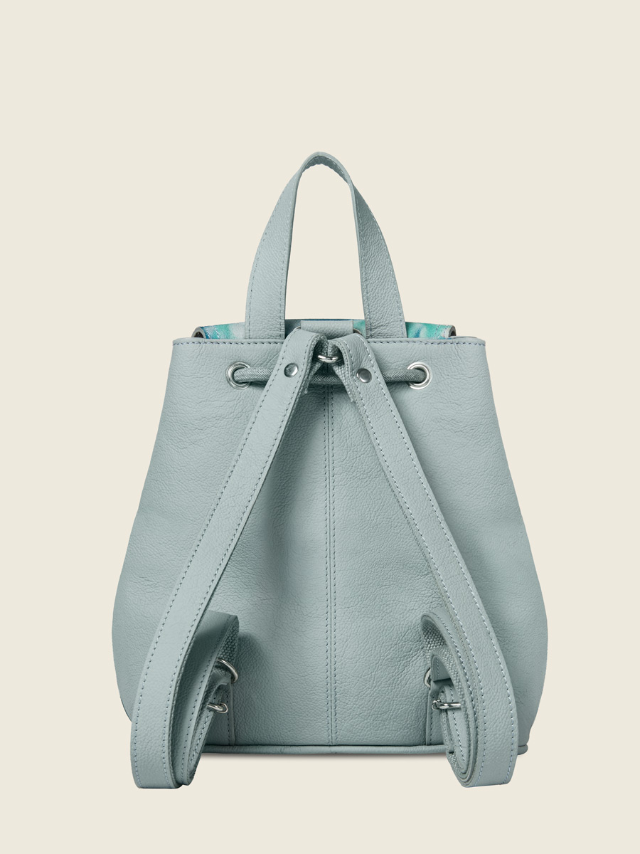 Blue leather backpack LeBaroudeur - Tie & Dye Blue inside view