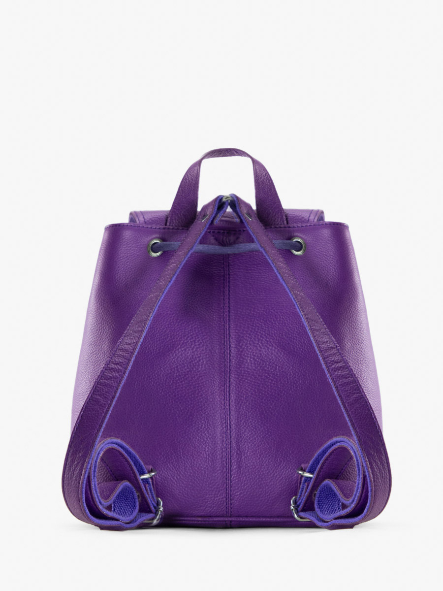 Purple leather backpack top