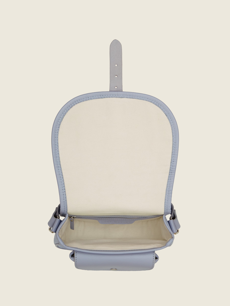 Purple leather crossbody bag LeBohémien - Lavende back view