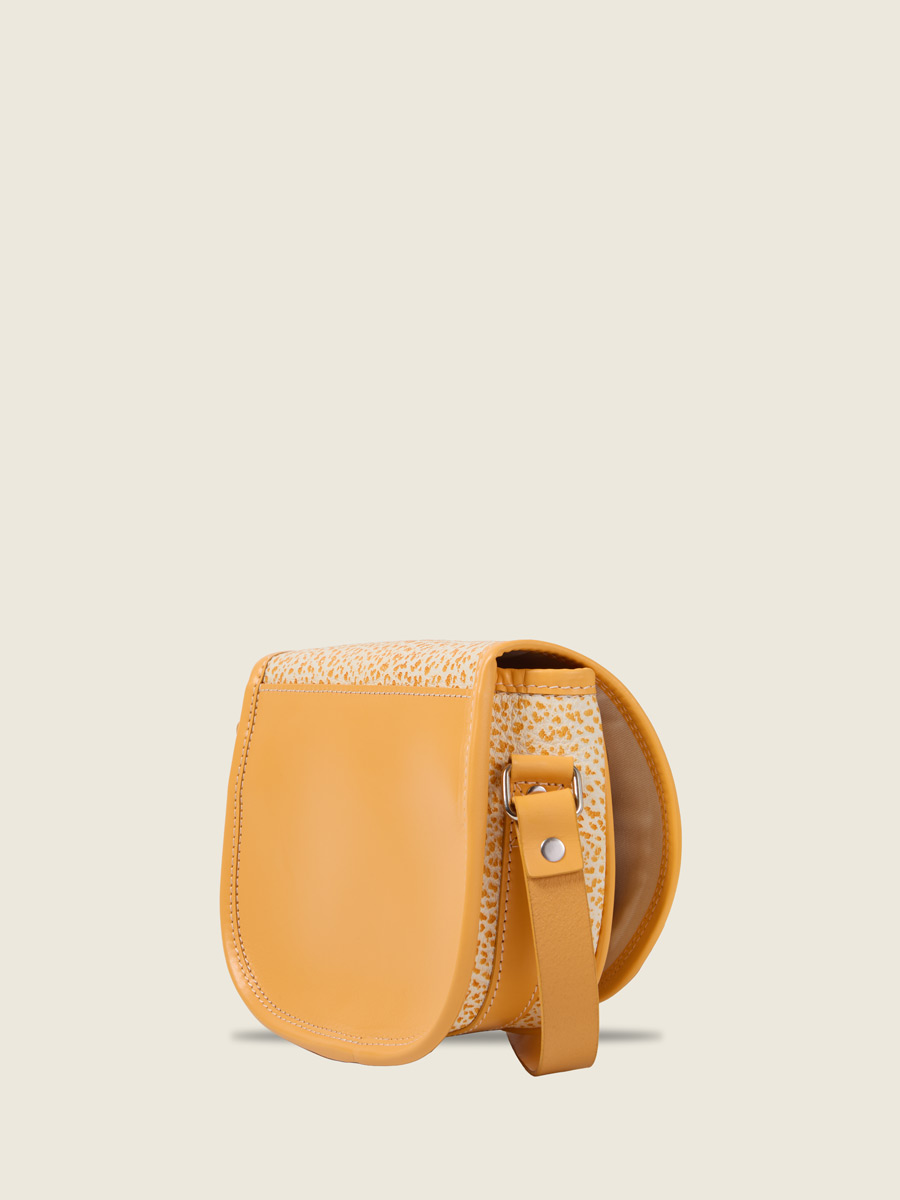 Orange leather crossbody bag LeBohémien - Orangeade inside view