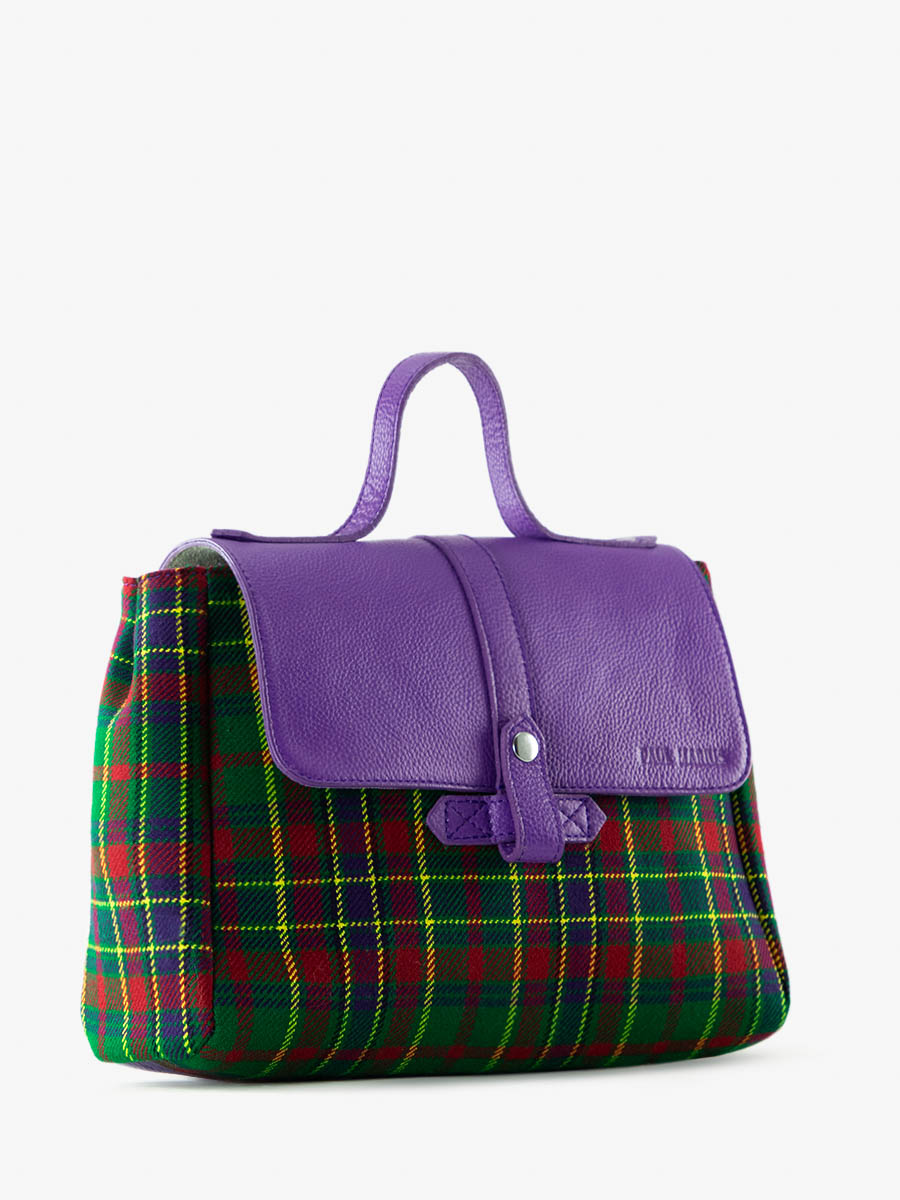 purple-tartan-leather-shoulder-bag-lecorneille-versus-paul-marius-side-view-picture-w23-sco-gr-p