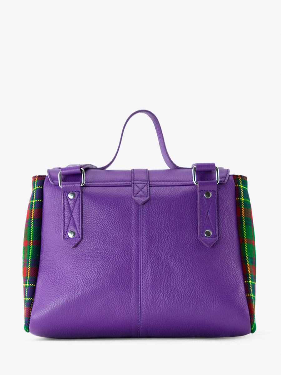 purple-tartan-leather-shoulder-bag-lecorneille-versus-paul-marius-back-view-picture-w23-sco-gr-p
