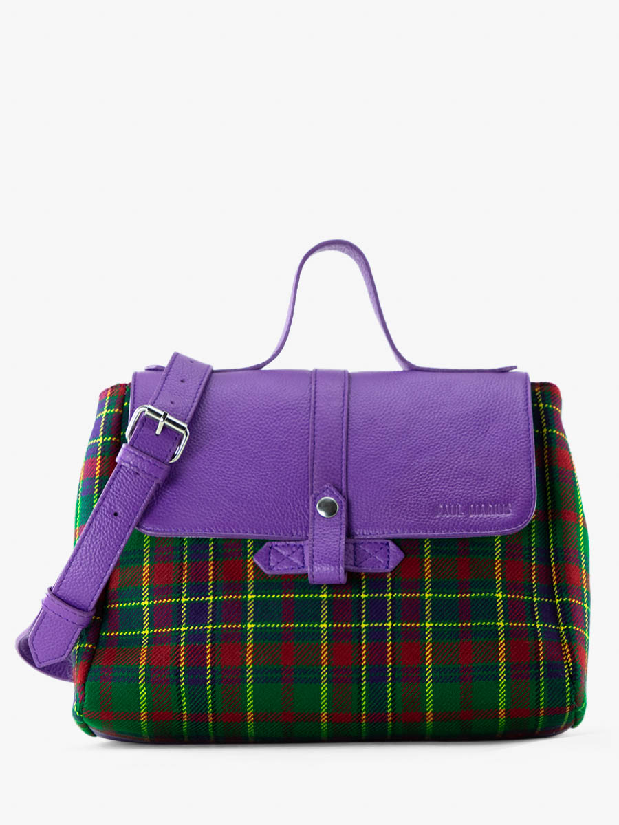 purple-tartan-leather-shoulder-bag-lecorneille-versus-paul-marius-campaign-picture-w23-sco-gr-p