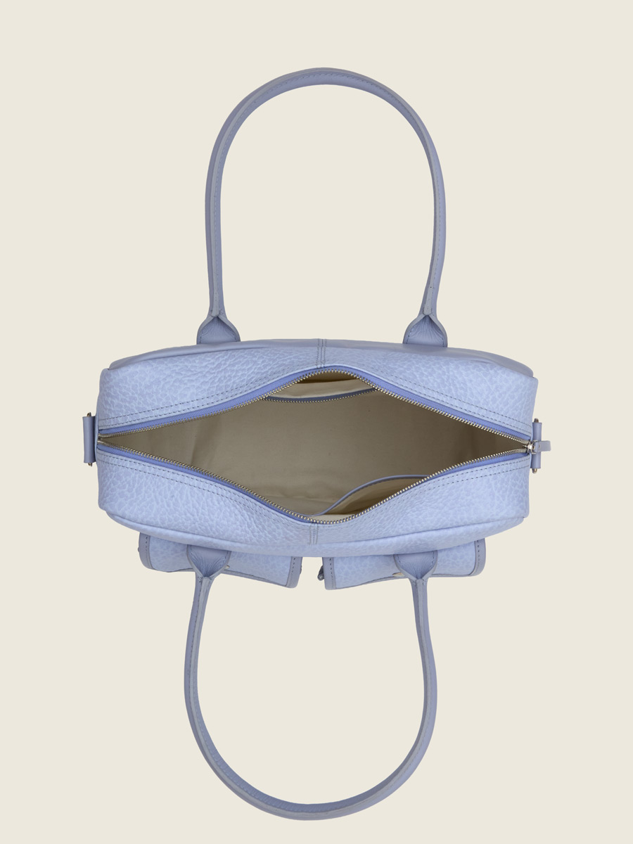 Purple leather handbag LeDandy - Lavender focus material photo