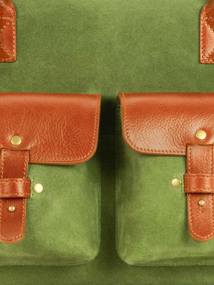 Brown and Khaki Leather Handbag for Women LeDandy Nomade PAUL MARIUS
