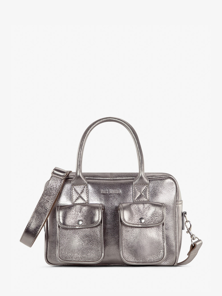 silver-leather-handbag-ledandy-s-steel-paul-marius-front-view-picture-w04s-gm