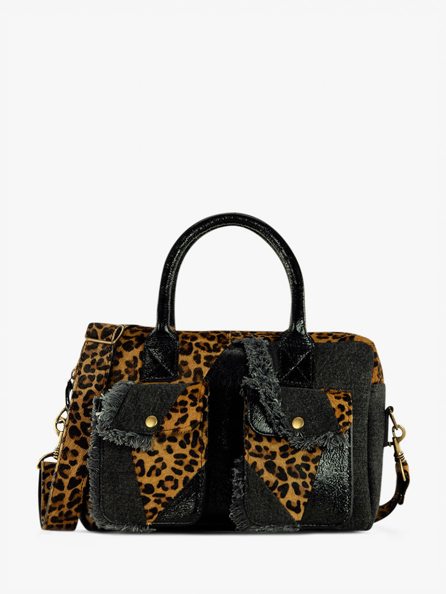 Black Leather Handbag for Women LeDandy S Chimere Denim Black PAUL MARIUS