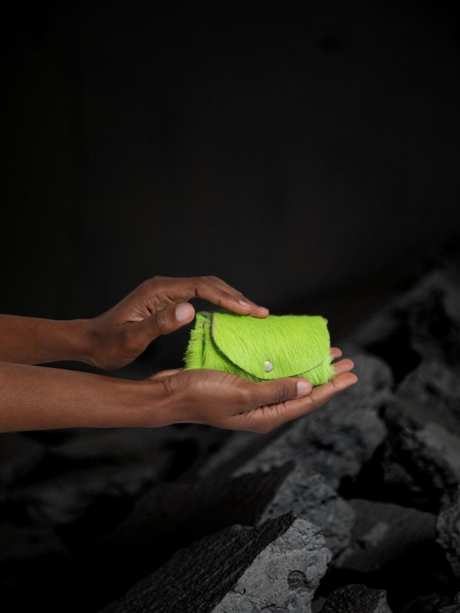 Green Leather Purse LeGustave Creature Acid Green PAUL MARIUS