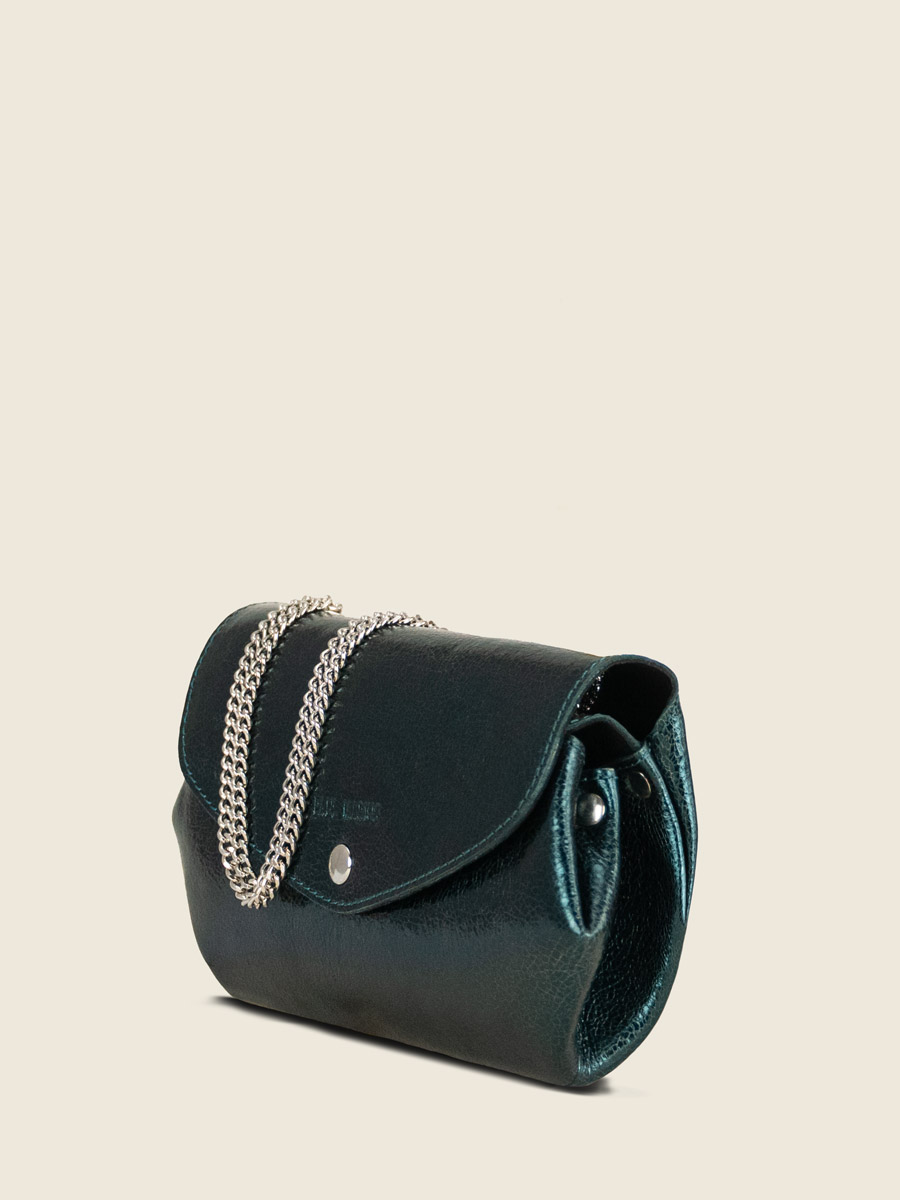 shimmering-green-mini-bag-legustave-pochette-minuit-side-view-clpl-m-gr