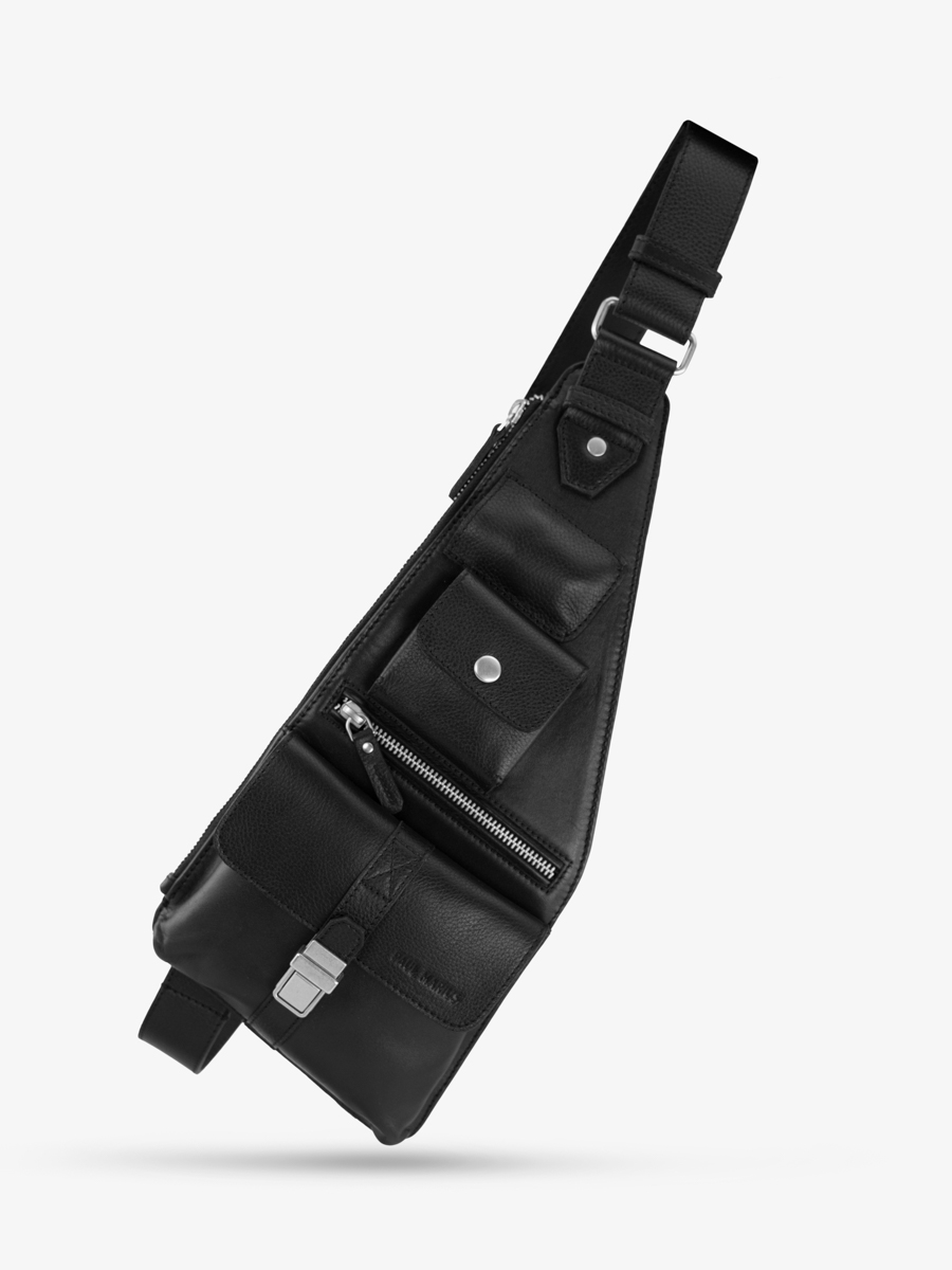 black-leather-shoulderbag-holster-oily-black-front-view-w62-obl