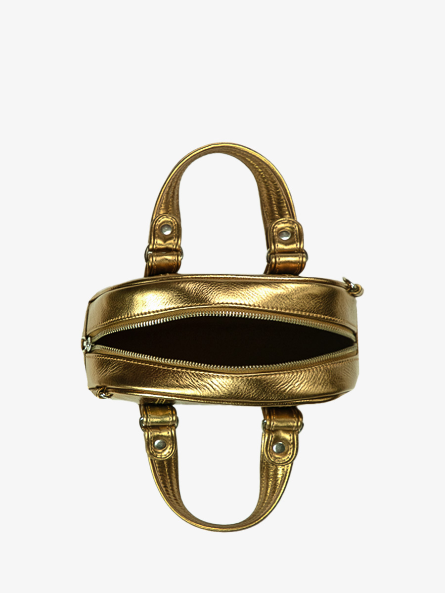 Gold Metallic Leather for Women LeMini Bowling Bronze PAUL MARIUS