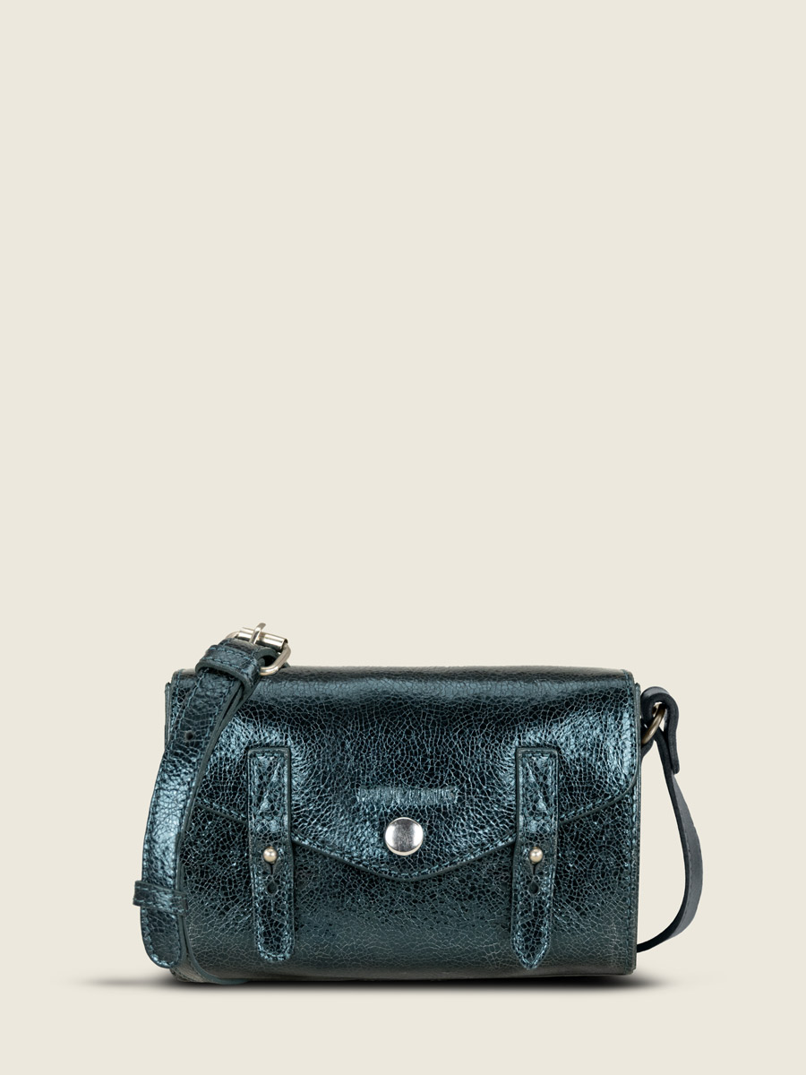 shimmering-green-mini-leather-shoulder-bag-lemini-indispensable-minuit-front-view-w08s-m-gr