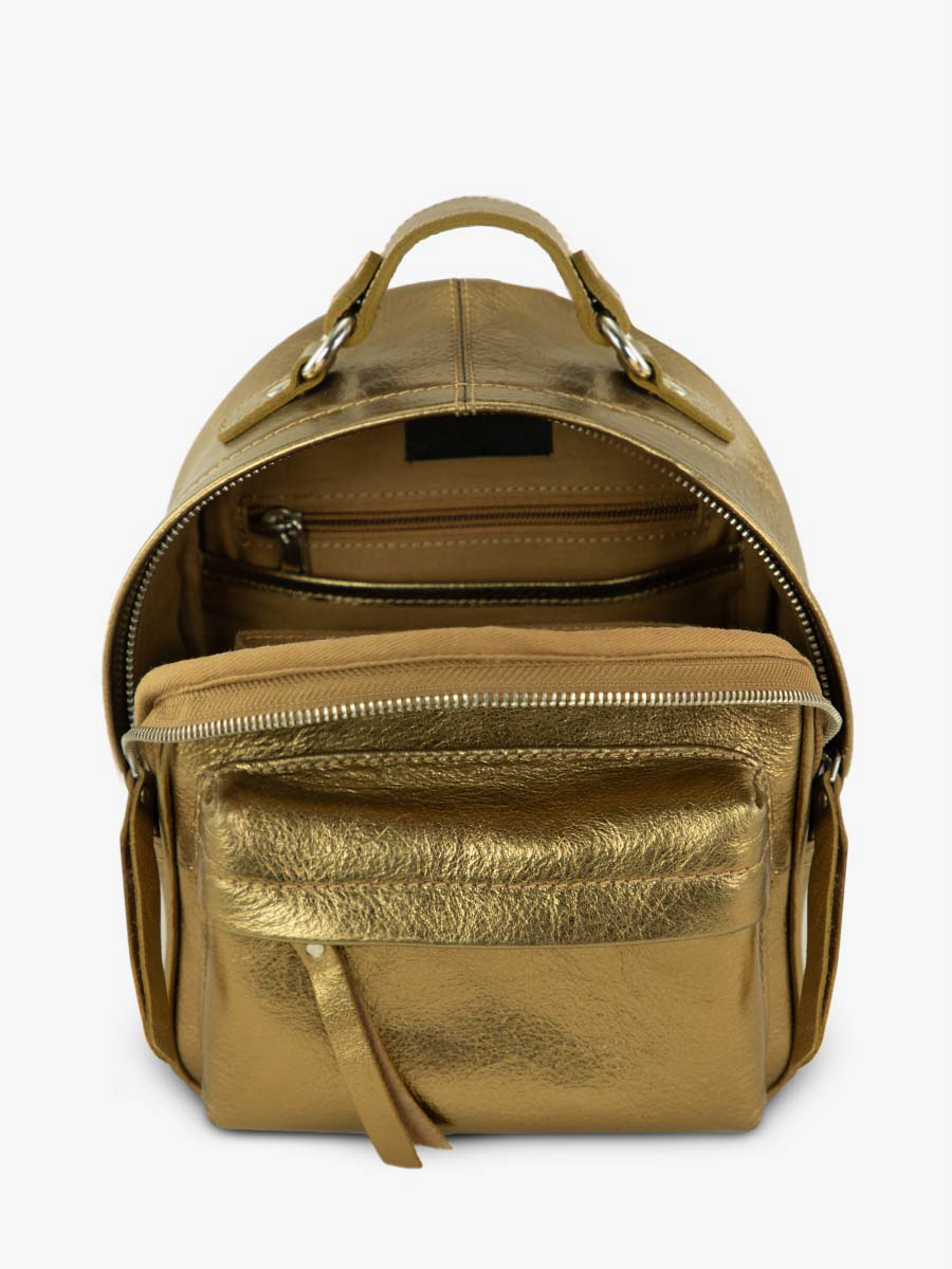 Gold leather backpack outlet