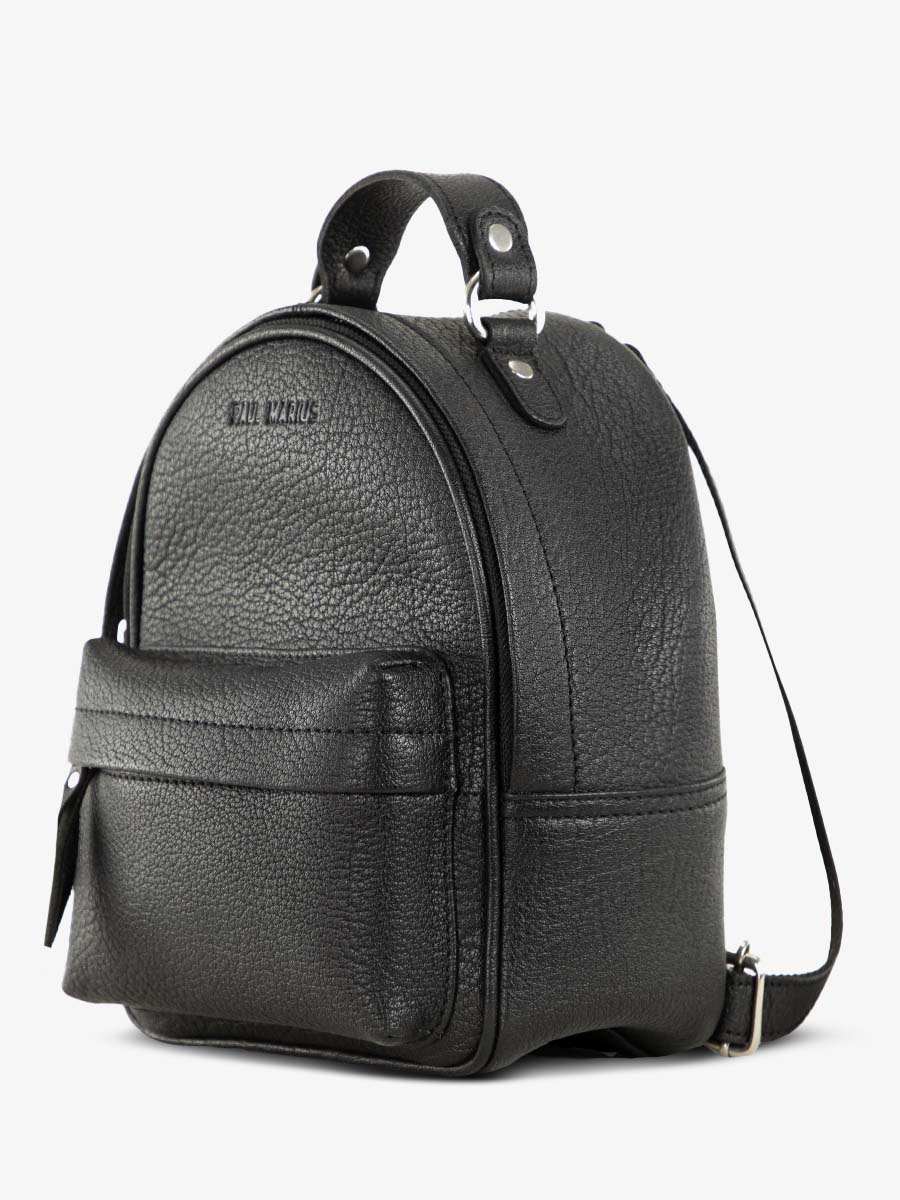 Simple black leather backpack new arrivals