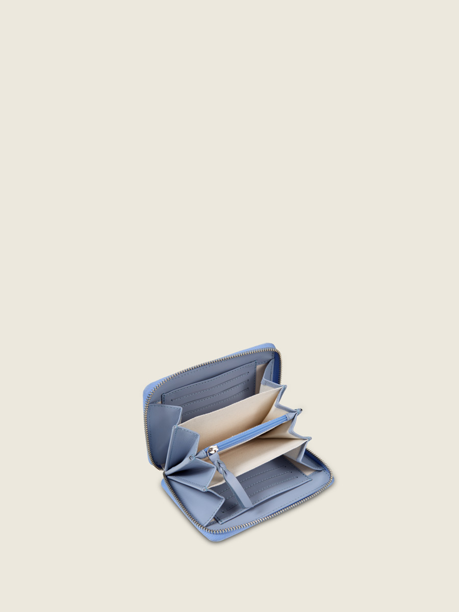 Purple leather wallet LePortefeuille Alice - Lavender inside view