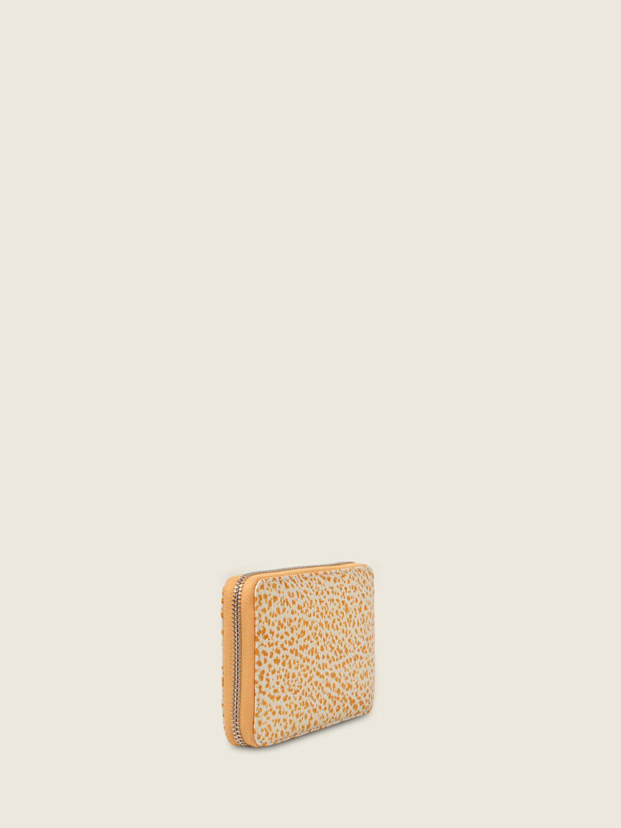 Orange leather wallet LePortefeuille Alice - Orangeade front view