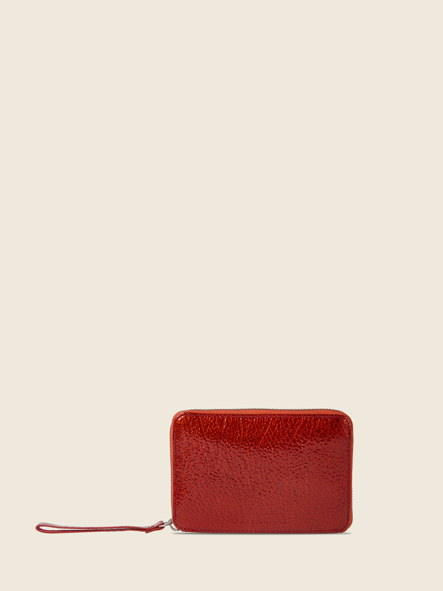 Red leather wallet LePortefeuille Alice - Flame Star front view
