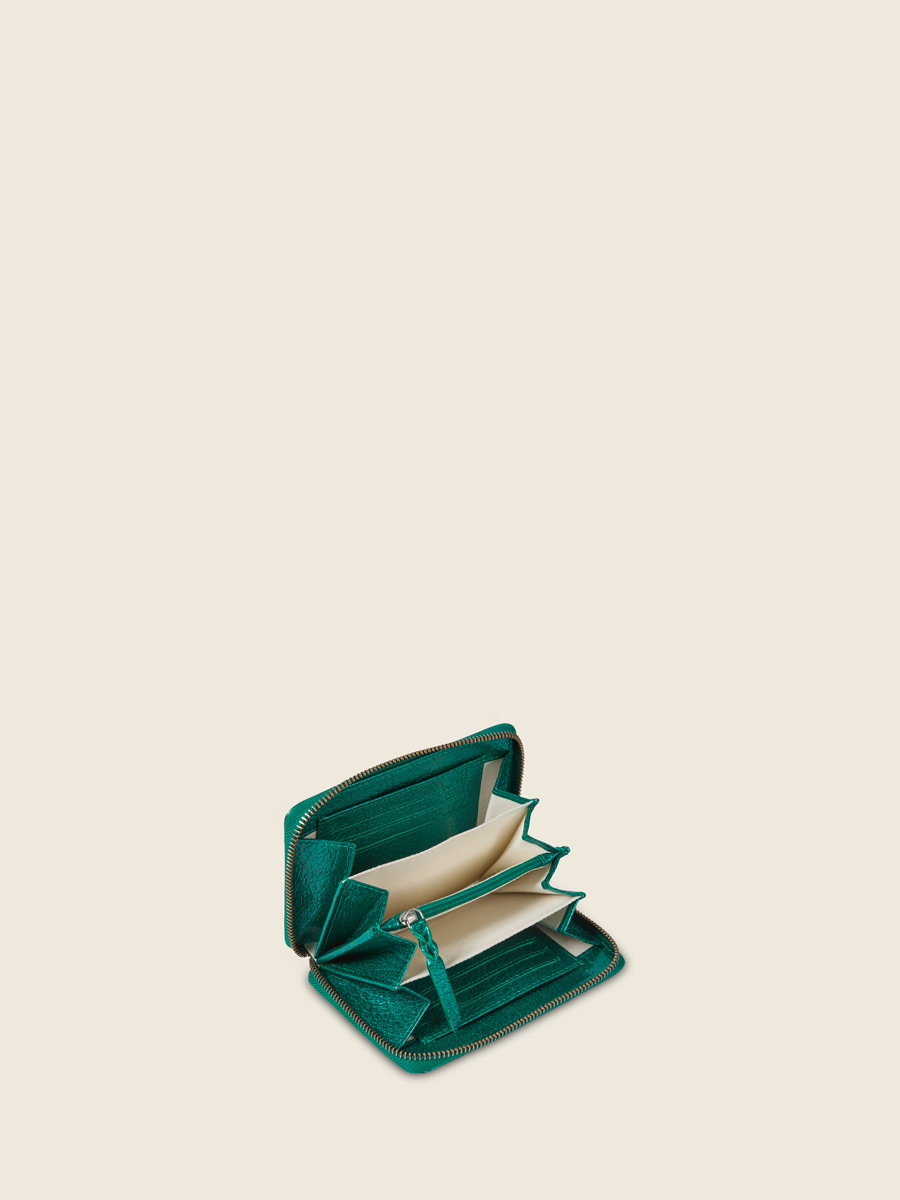 Blue leather wallet LePortefeuille Alice - Lagoon Star inside view