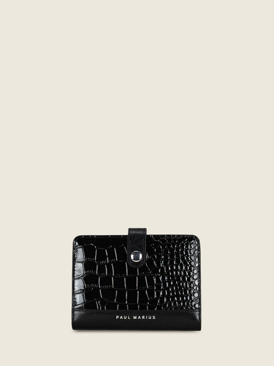 le-portefeuille-jeanne-croco-leather-woman-patent-black-front-view-m34-cr-ver-b