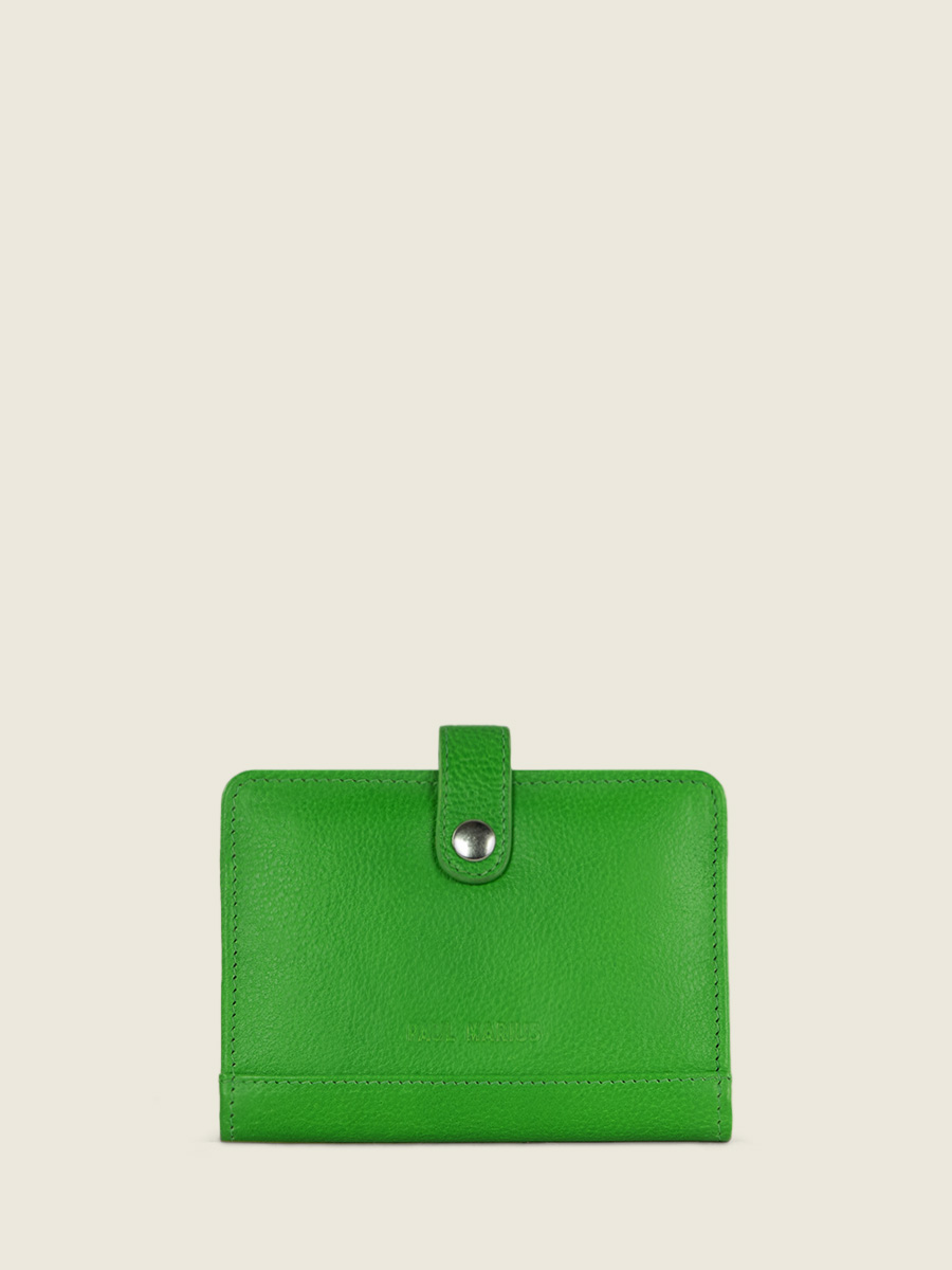 Green Leather Wallet for Women - LePortefeuille Jeanne Neon Green | PAUL  MARIUS
